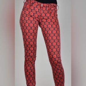 G Star Raw 2 Redblack Radar Printed Denim Skinny Jean, size 28